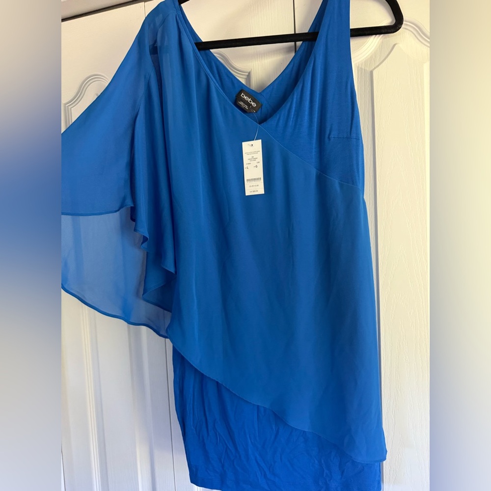 Bebe Vibrant Blue Asymmetrical Dress